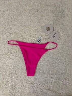 NWT Princess Polly Recycled Nylon Smiley Bikiki Bottoms In Hot Pink Sz 12